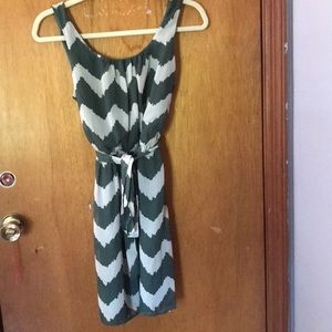 Olive and eggshell chevron dress